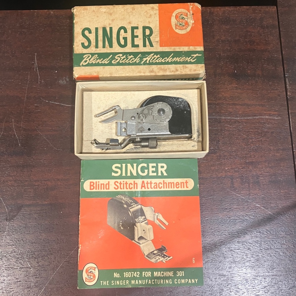 Vintage 1952 Singer Blind Stitch Attachment No. 160161 low shank